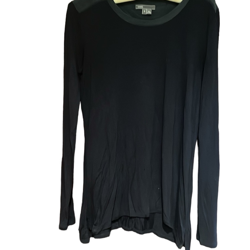 Vince navy jersey and silk t shirt, small